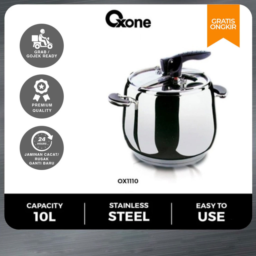 Oxone Panci Presto Professional Pressure Cooker Stainless Steel Made in Europe OX1080 OX1110