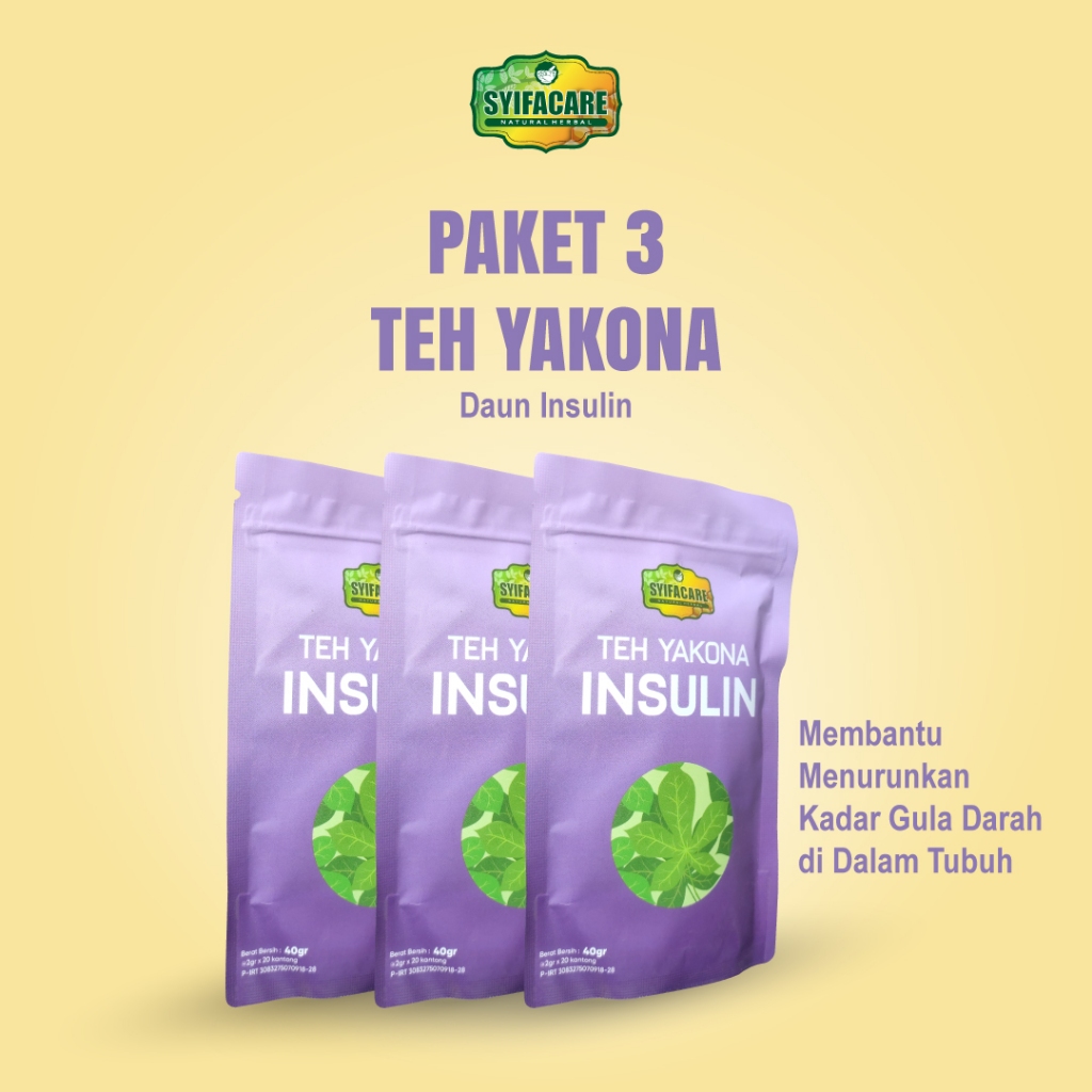 

Paket 3 Teh Yakona Syifacare Herbal Teh Celup Daun Insulin Instan Original