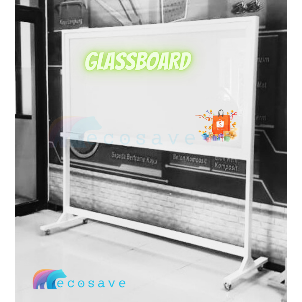 

Glassboard Standing Non Magnetic Papan Tulis Kaca Putih Glass Board Whiteboard Kaca Kaki Beroda White Board 45x60 60x90 60x120 80x120 90x120 90x150 90x180 100x150 100x180 100x200 120x150 120x180 120x240 cm