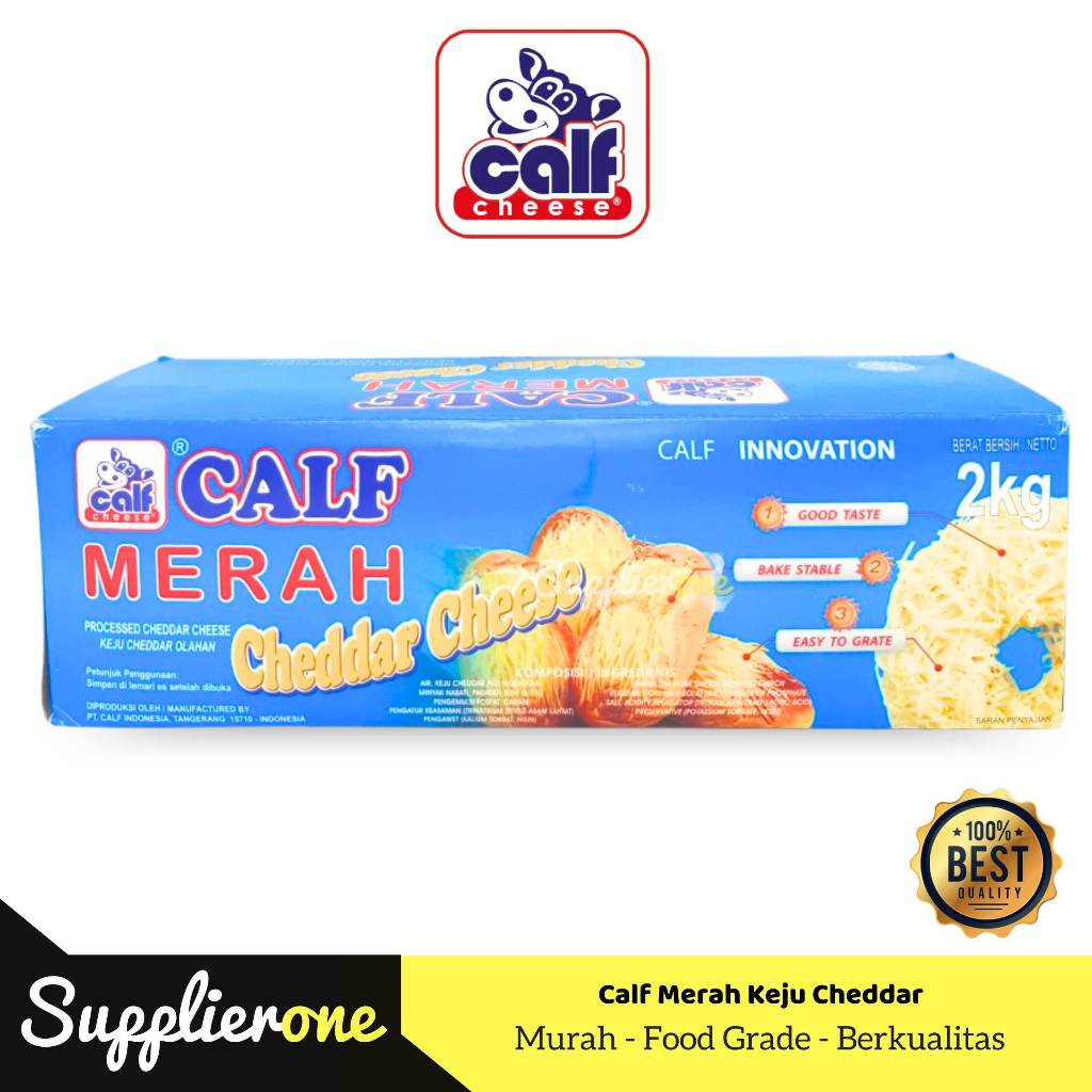 Calf Cheese / Keju Cheddar 2kg / Calf / Calf Keju Cheddar / Cheddar Cheese / Red Cheddar / Cheddar /