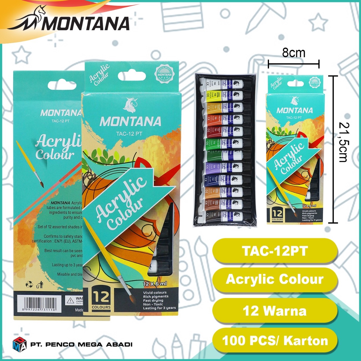 

[☠A25@] cat acrylic 12 warna 6 ml montana akrilic set [288]