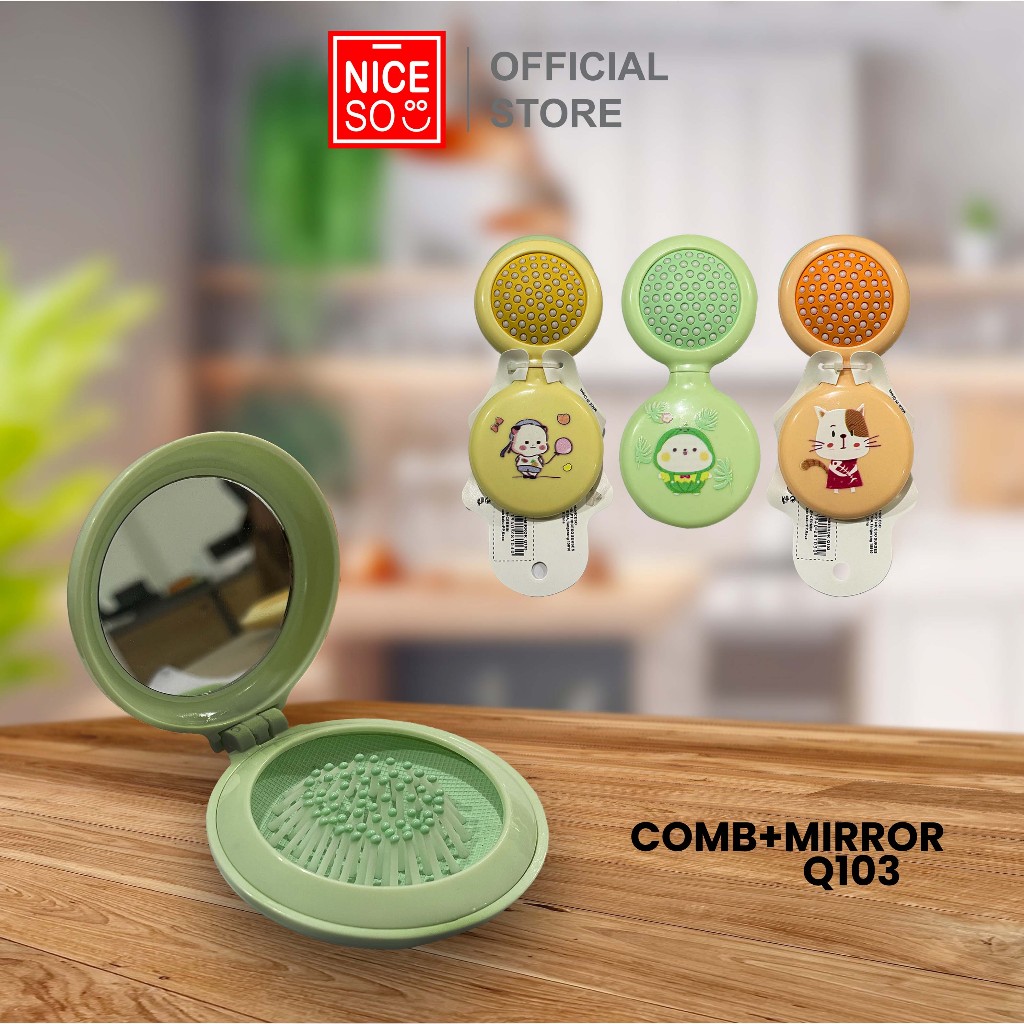NICESO Official Sisir Pijat + Cermin Q103