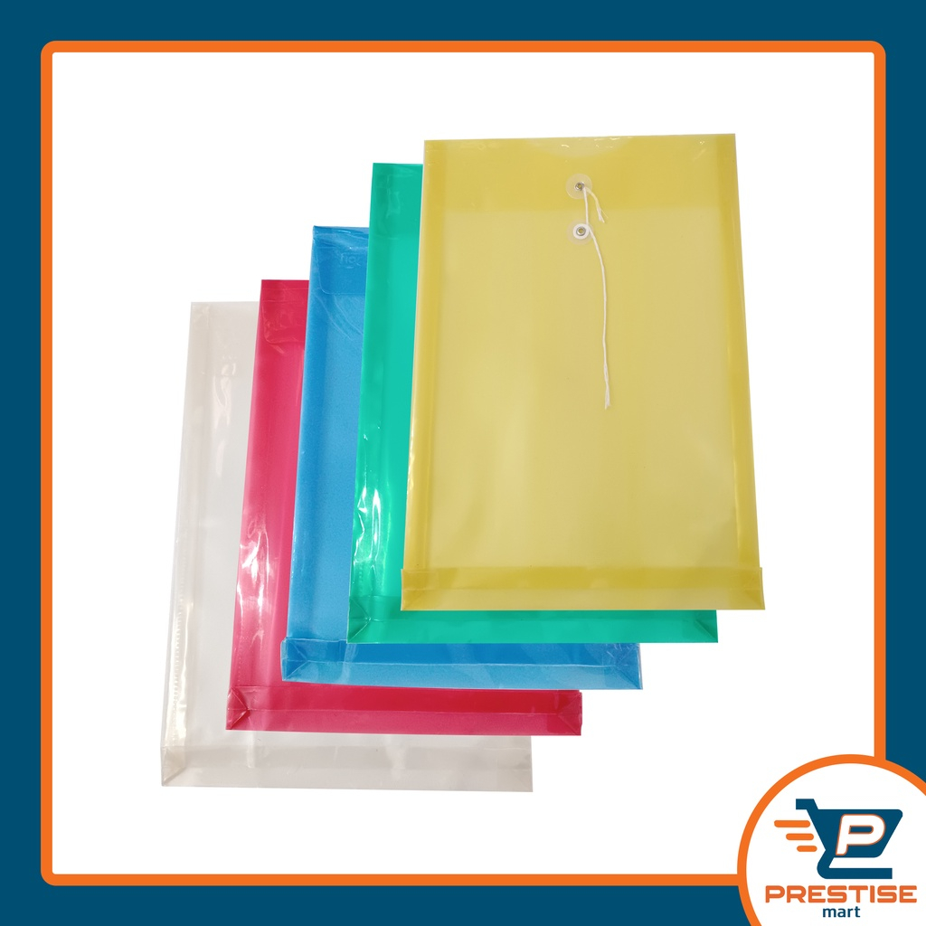 

MAP TALI PLASTIK - Folder File Warna Warni Map Dokumen Model Tali Transparan High Quality