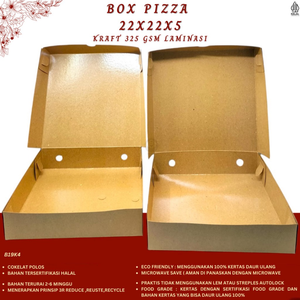 Dus Pizza Box Pizza 22x22 Kotak Pizza 22x22 Laminasi (B19K4)
