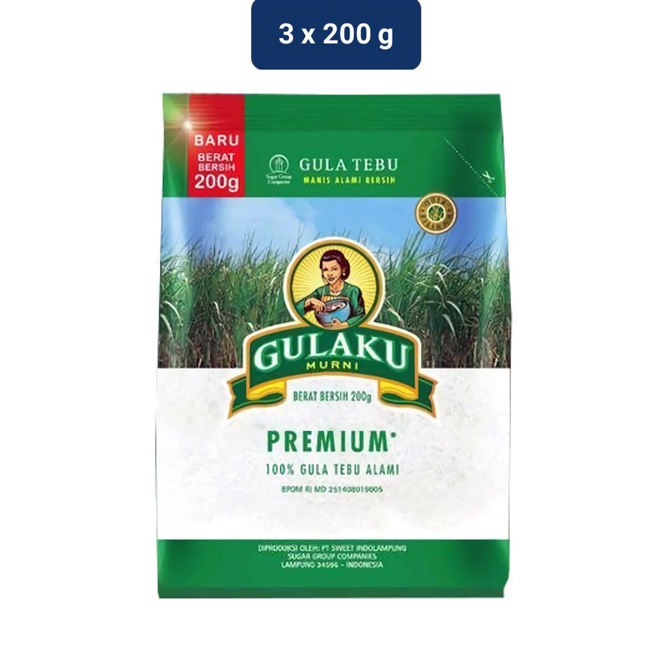 

B!g Sale Gulaku Sugar Pillow Pack Premium 3 x 200 gr [192]