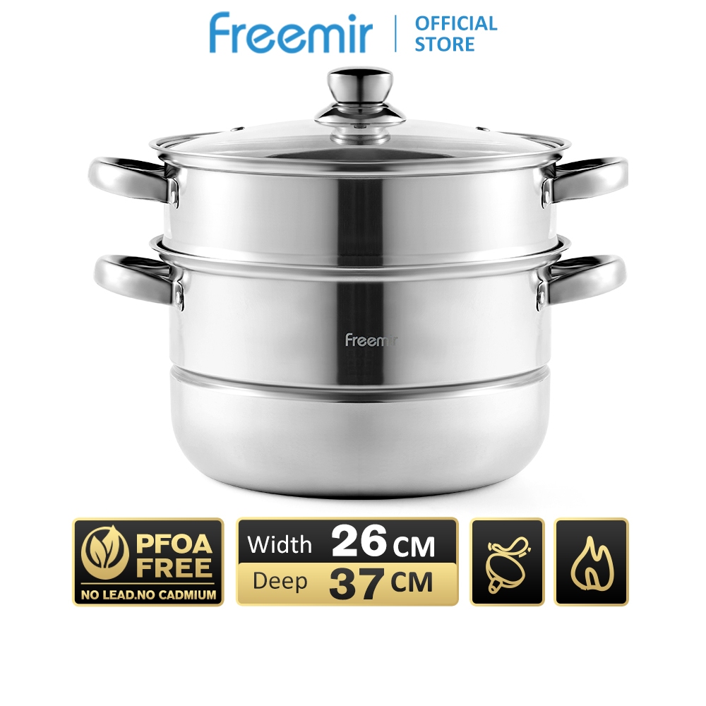 [NEW LAUNCH] FREEMIR PANCI KUKUS PANCI REBUS PANCI STEAMER 2 TINGKAT PENGUKUS / ALAT KUKUS 2 LAYER