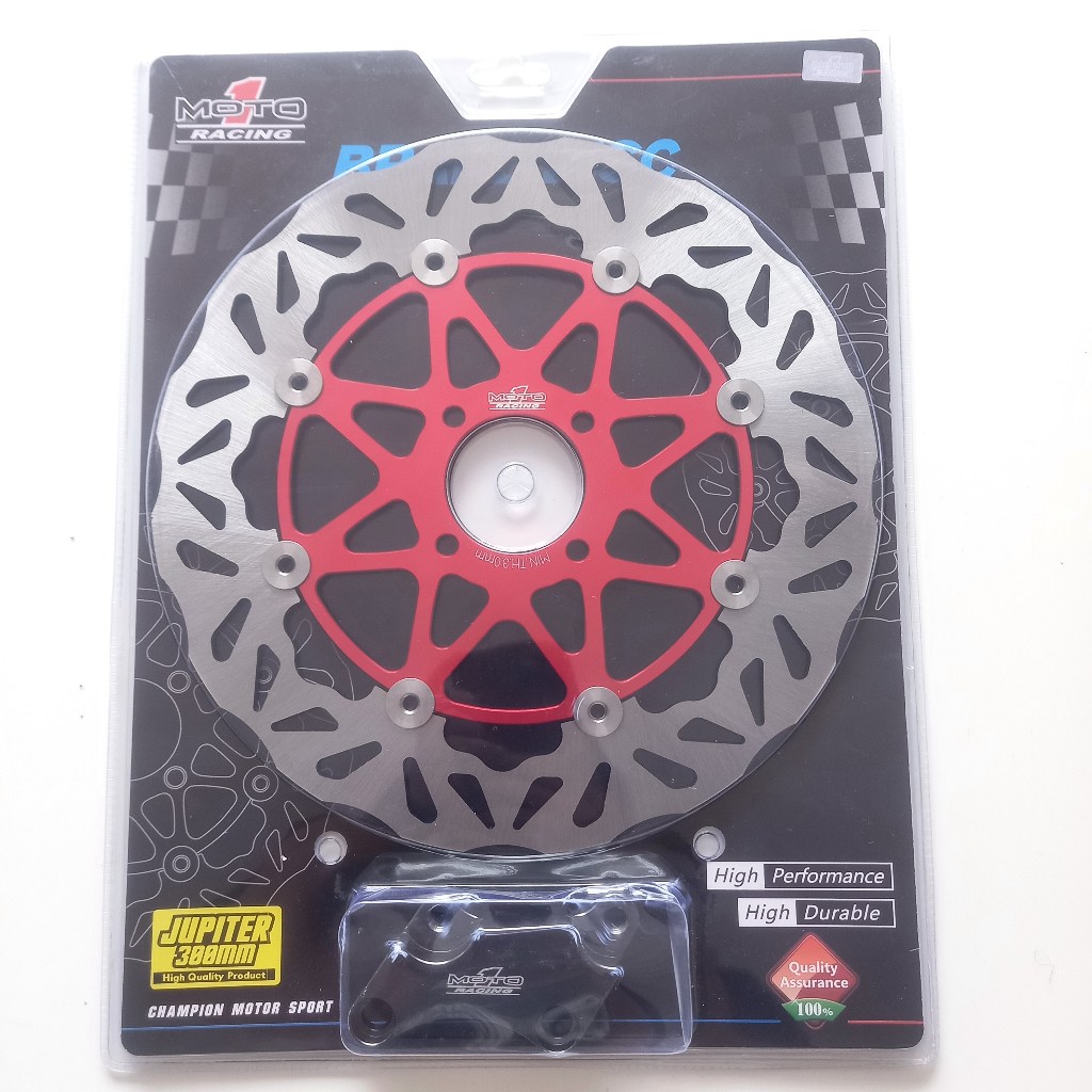 PIRINGAN DISC BRAKE CAKRAM JUPITER Z FIZR FIZ R MOTO1 300 MM RED MERAH ORIGINAL SET BREKET