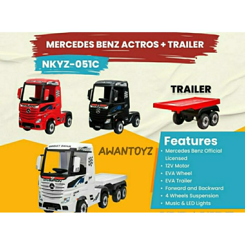 MOBIL AKI ANAK MERCEDES BENZ ACTROS LISENSI