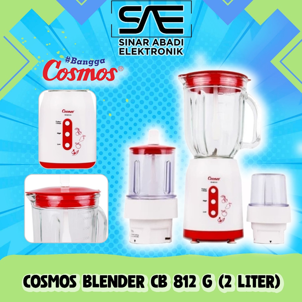 [COD] BLENDER COSMOS CB812G / COSMOS CB-812G / COSMOS CB 812G (KACA / 2 LITER) GARANSI RESMI 100% OR