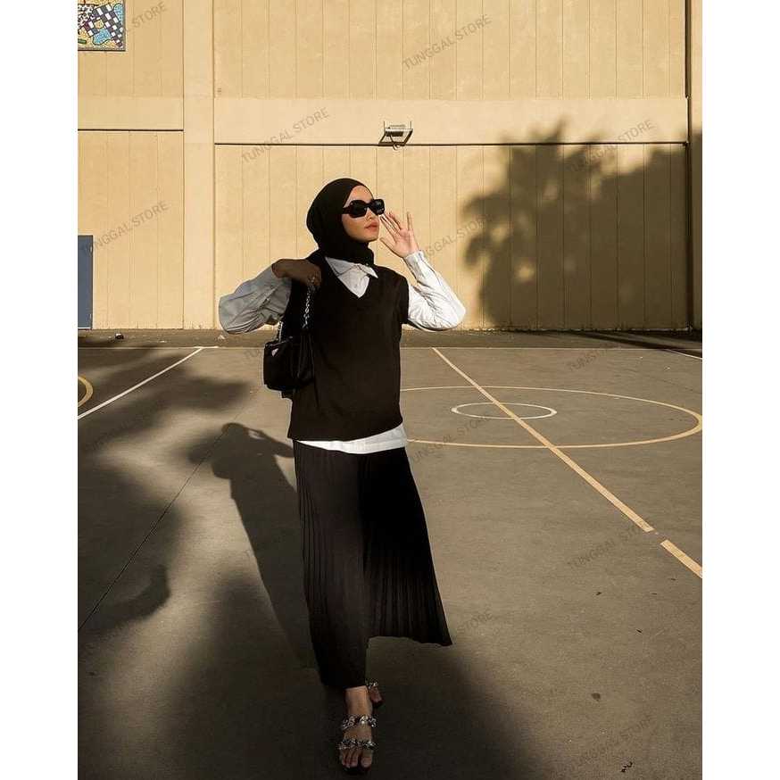 VEST RAJUT / ROMPI RAJUT OVERSIZE WANITA / ROMPI KOREA - PEVITA.