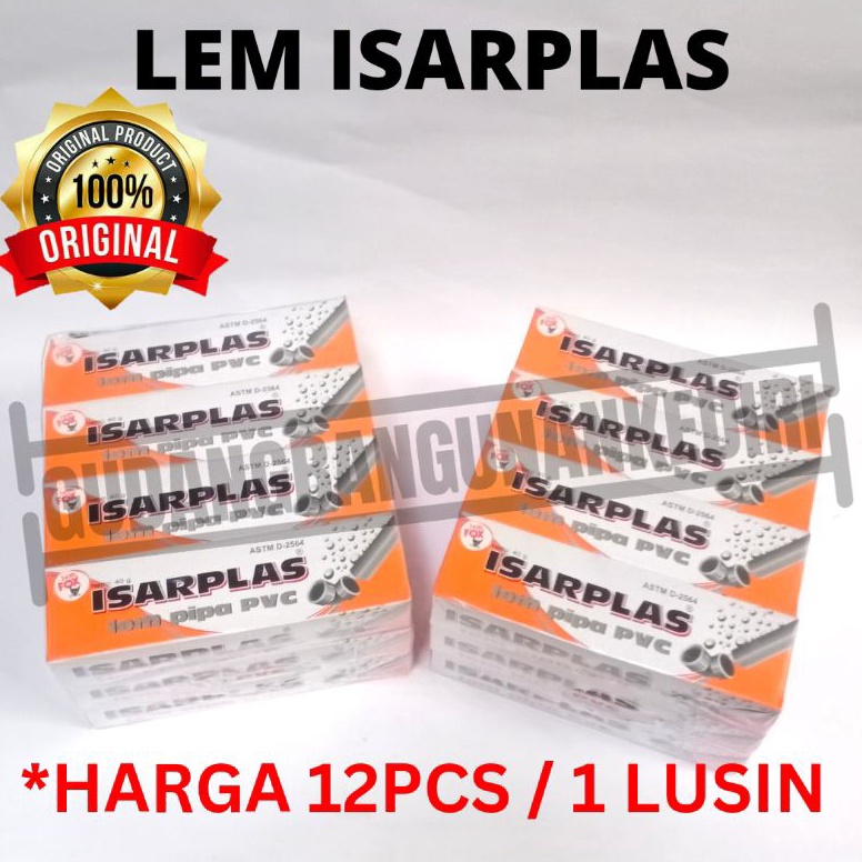 

Terb@tas [12PCS ORIGINAL] Lem pipa PVC ISARPLAS / lem Isarplas / lem PVC 1 slop 1 lusin 1 pack 12pcs Dijamin Ori