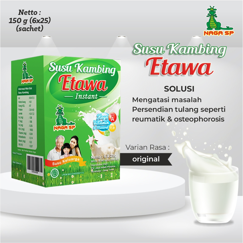 

Susu Kambing Etawa Naga SP 150g Original Susu Kambing Etawa Bubuk Mengatasi Masalah Osteoporosis Asma Paru - paru TBC Serta Asam Lambung BH19