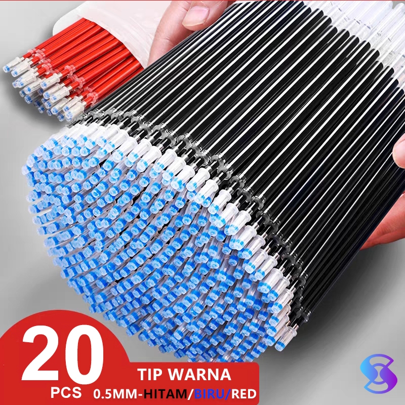 

20PCS Isi Pulpen/REFILL TINTA GEL ISI ULANG TINTA PULPEN PENA GEL REFILL 0.5MM-SUNING Mall