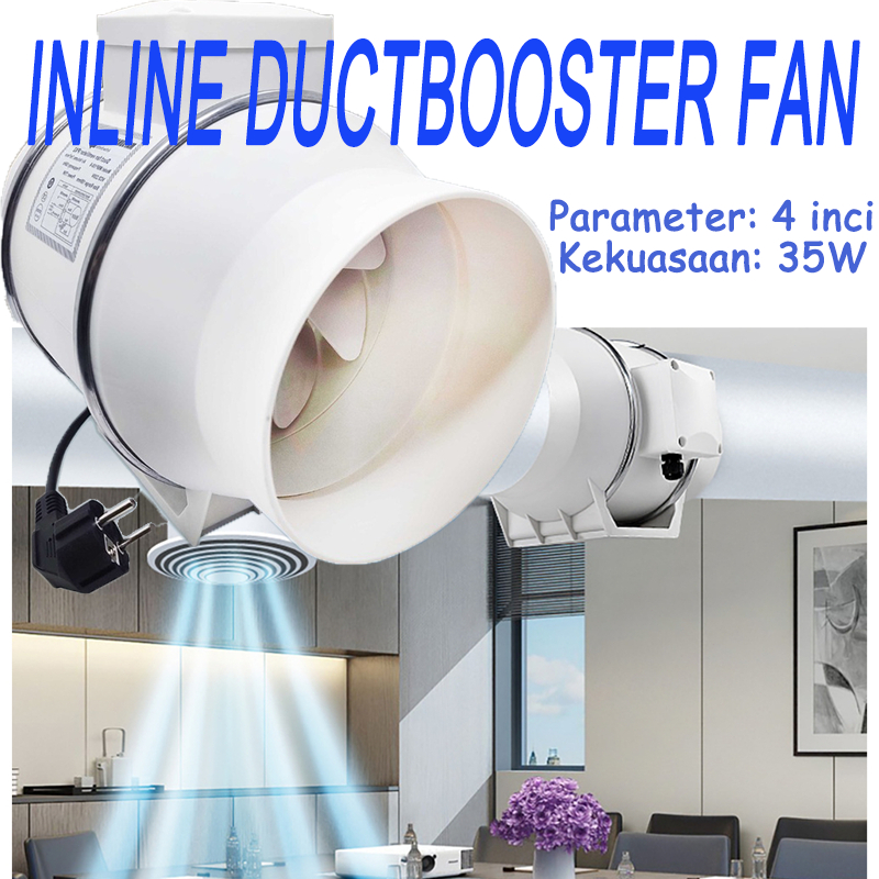 4 Inch kipas exhaust fan Ekstraktor blower ventilasi multi fungsi Exhaust Fan Rumah Diam inline duct