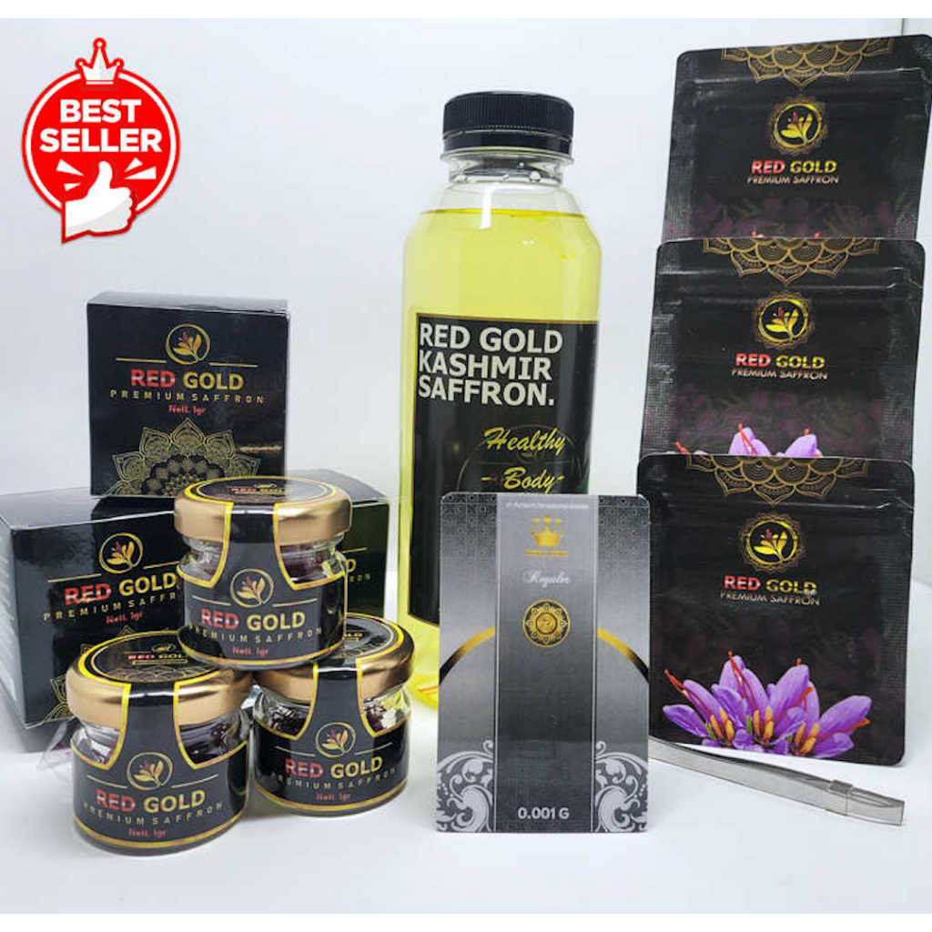 

PROMO! Red Gold Saffron Super Negin (Gratis Botol & Emas 24K!) BPOM & HALAL - Paket Best Seller!