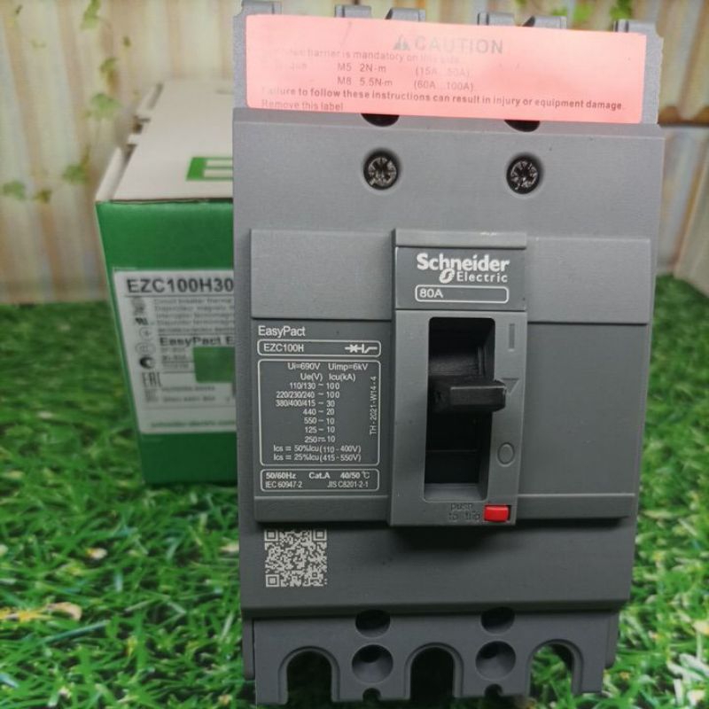 MCCB EZC / Breaker EasyPact Schneider EZC100H 3P 80A ezc100h3080