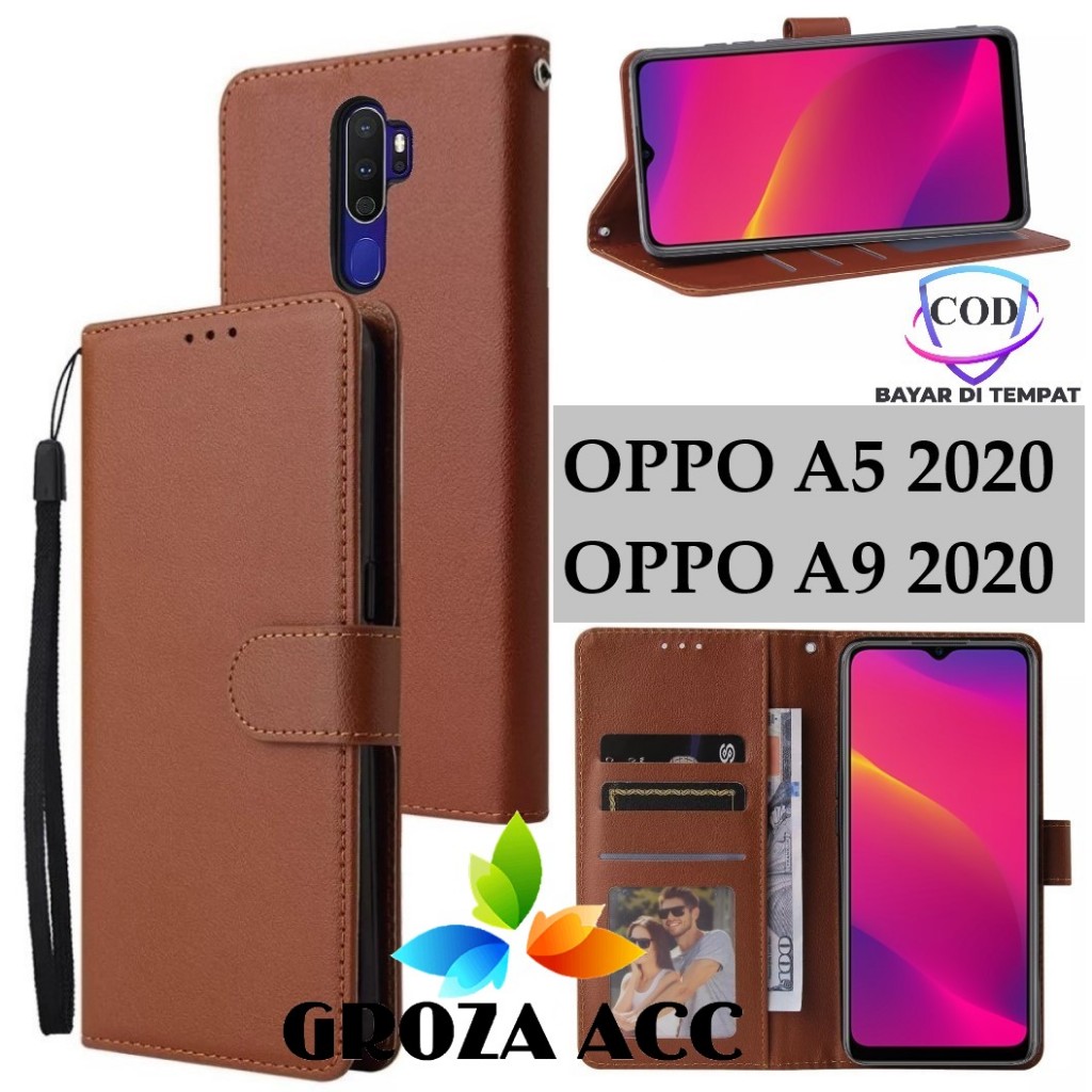 Flip Case OPPO A5 2020/A9 2020 Case Wallet Kulit Casing Dompet Case Wallet Leather Flip Case OPPO A5