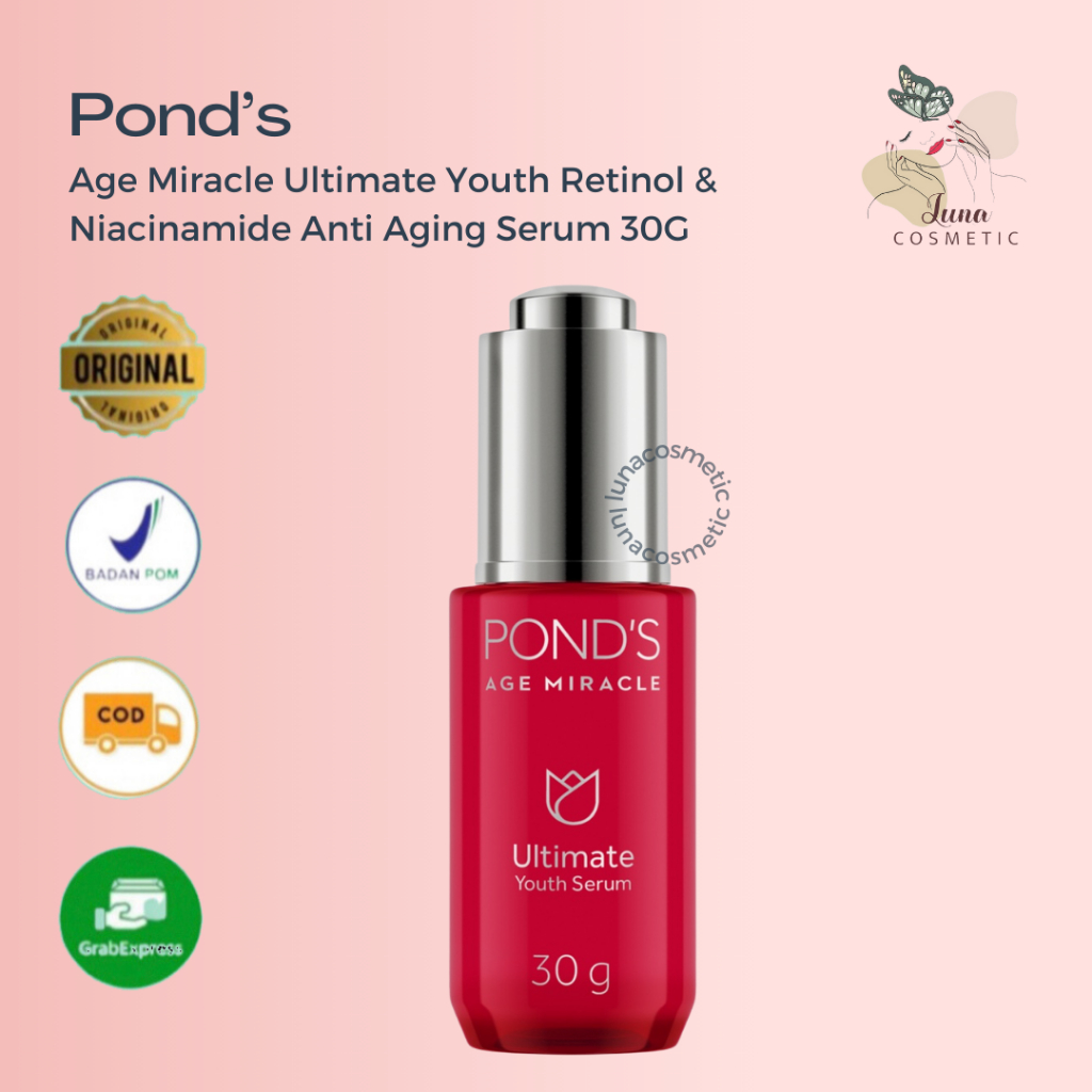 Ponds Age Miracle Serum Wajah Anti Aging +Glowing Serum With Retinol&Niacinamide
