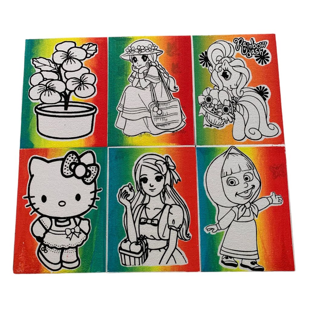 

(25 Pcs) [Tanpa Lis] [Rainbow] Sterofoam Lukis uk 33x50 / Sterofoam Mewarnai / Gabus Lukis Pasar Malam