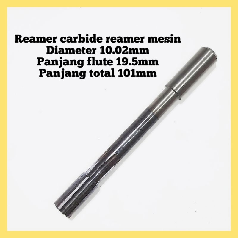 Reamer carbide 10mm reamer mesin 10.02mm bukan bor nachi