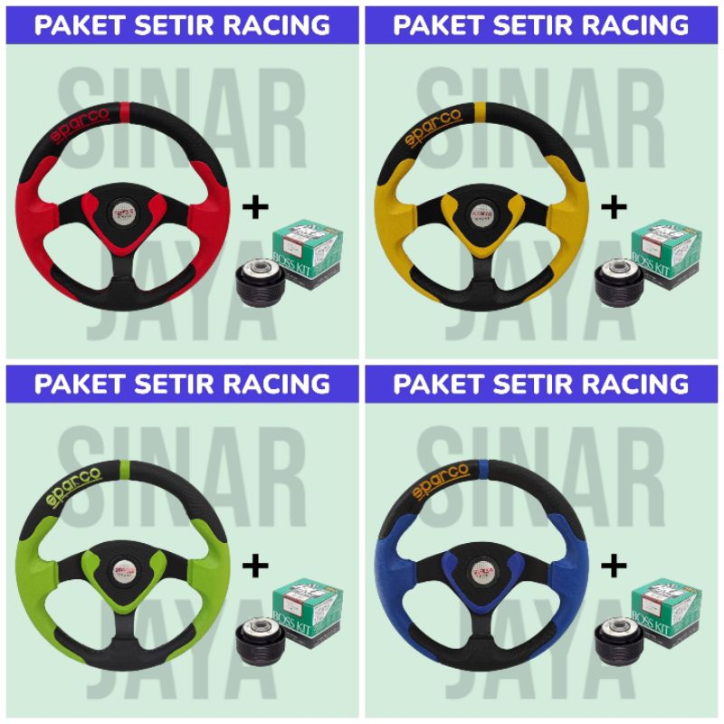 PAKET SETIR RACING/STIR MOBIL RACING/STIR MODEL EVO/IVO 14 INCH + BOSSKIT