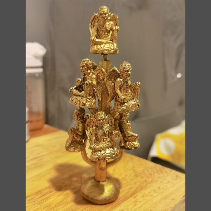 9-tier Bronze Statue Lersi Pu Kai Kaew