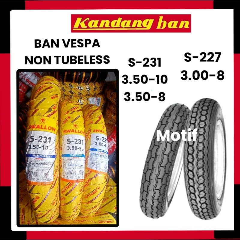 Ban luar Vespa Non tubles Swallow (3.00 ring 8) (3.50 ring 8) (3.50 ring 10) ban baru, original
