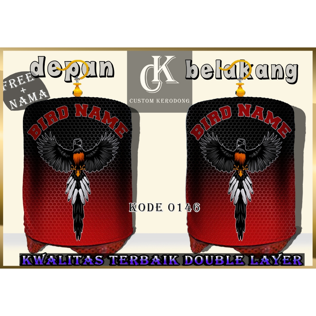 Krodong Murai Custom Full Printing Dua Lapis untuk Sangkar Burung