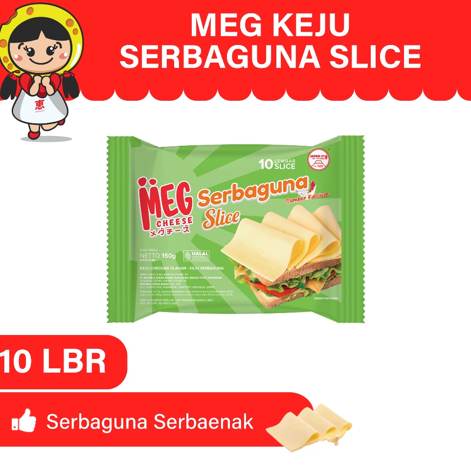 

FLFJ5927 Dijamin Ori MEG Keju Serbaguna Slice 10 slices