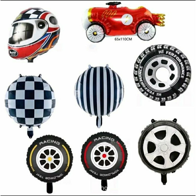 Balon foil mobil racing balap car balloon race perlengkapan pesta hiasan dekorasi askesoris party de