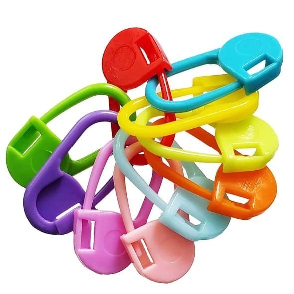 Peniti Plastik Warna Warni ISI 10PCS Pin Hijab Kecil Rainbow Bahan Plastic Aksesoris Kerudung Jarum 