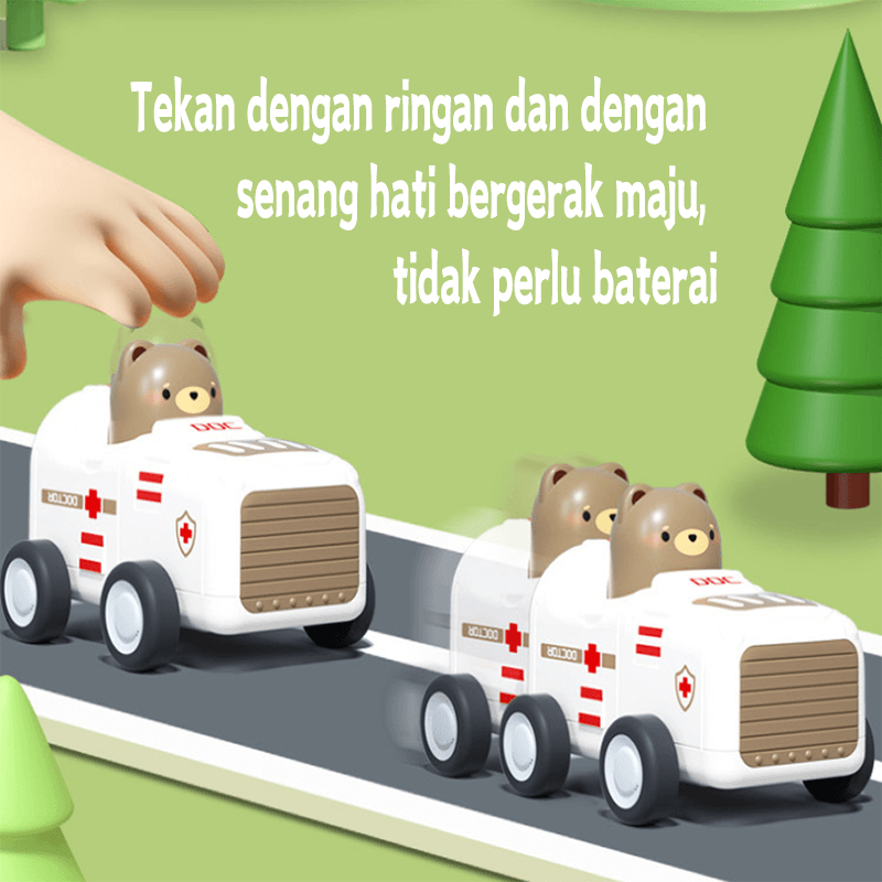 【Kanguru Ibu】BISA COD Mobil Mainan Bayi Mobil Mainan Balita Mobil mainan tekan dan pergi mobil untuk Balita Kartun Balita Berusia 1 2 Tahun Mobil Angin untuk Mainan Hadiah Ulang Tahun Anak Laki-laki