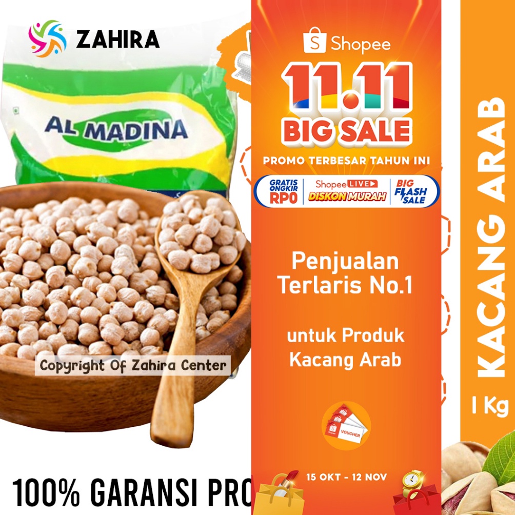 

[PRODUK CSL7P100] KACANG ARAB CHICKPEAS 1KG Premium Matang Souvenir Haji Umroh Mood Booster MPASI Almond Mede Panggang al67p