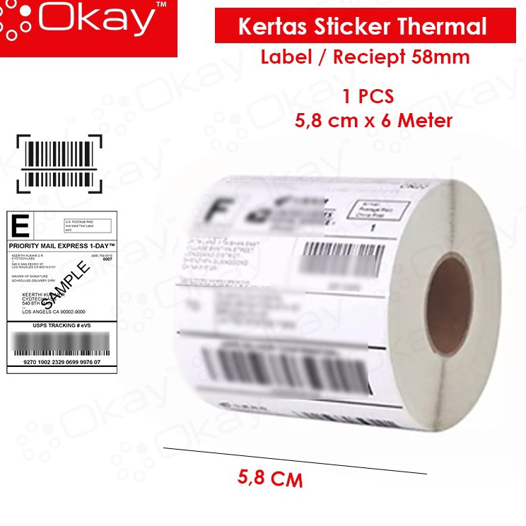 

Kertas Sticker Themal 58mm cocok untuk printer Label 58MM