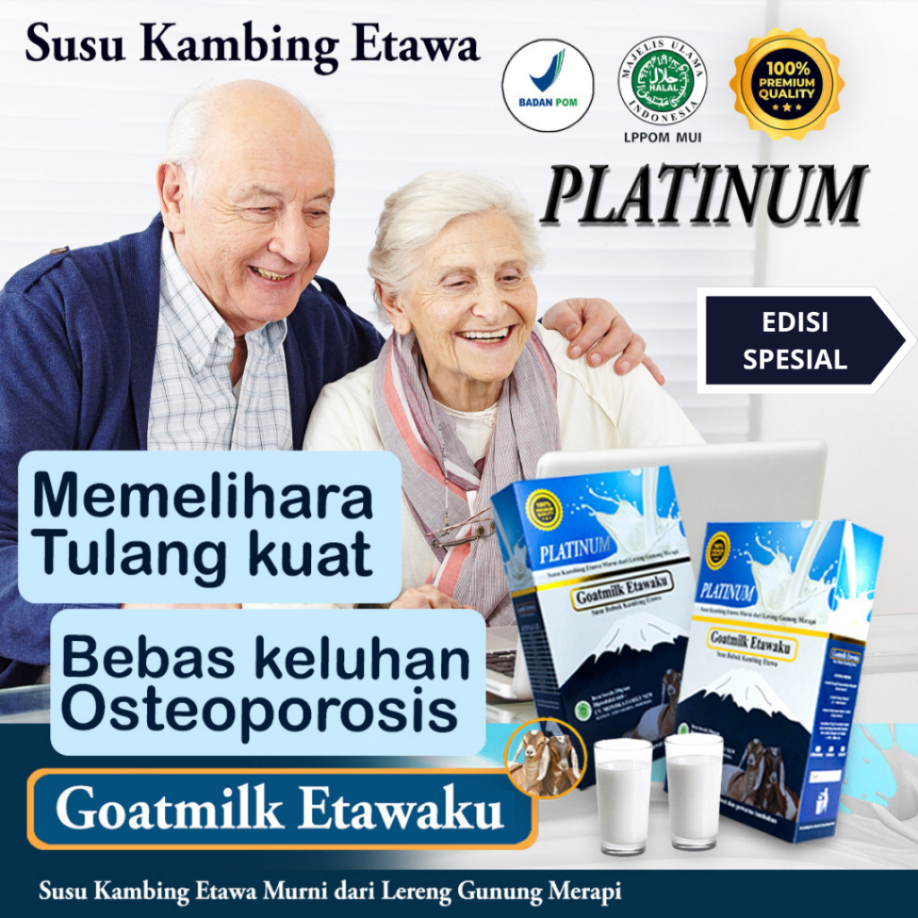 

Etawaku Platinum-susu bubuk kambing etawa memelihara tulang bebas osteoporosis