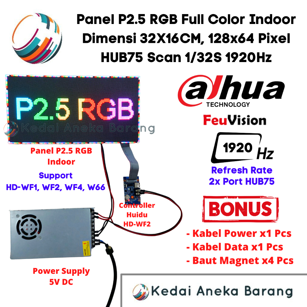Panel Module Modul LED P2.5 Running Text SMD RGB Indoor Tri Full Color Videotron Dot Matrix
