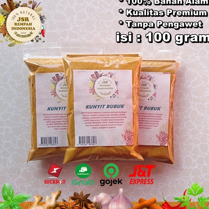 

45 KUNYIT BUBUK ASLI ISI 100 GRAM KUALITAS PREMIUM BUMBU DAPUR JSR REMPAH TURMERIC POWDER Murah