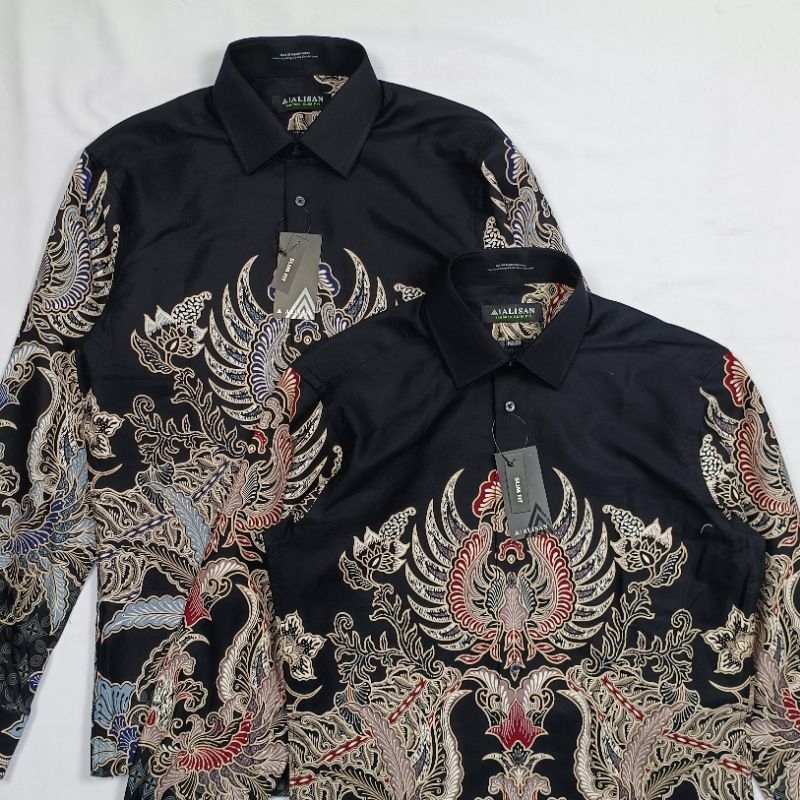 Kemeja Alisan Lengan Panjang Motif Batik Garuda