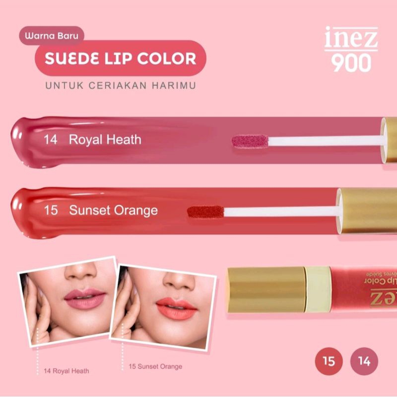 InezKosmetik 900 Premium SUEDE LIP COLOR / LIP CREAM (Garansi 100% Ori dan Safety) Lipstik Premium s