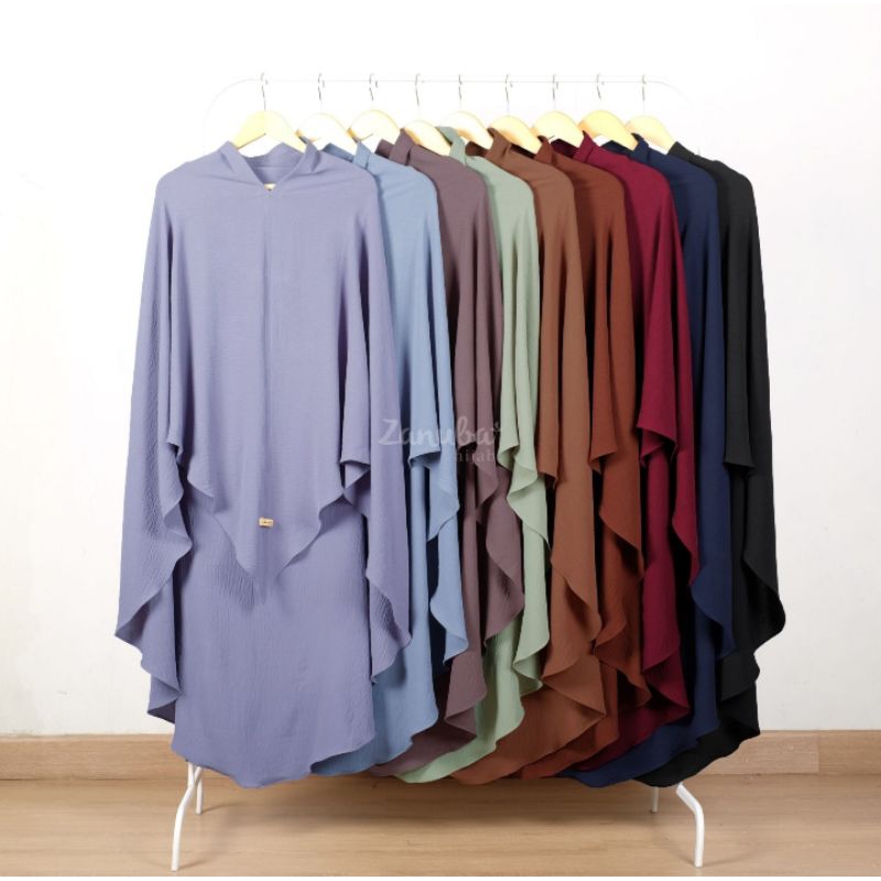 Khimar Non Pad jumbo free cadar Novea Khimar Non Pad by Zanuba Free cadar tali Bergo jumbo Crinkle A