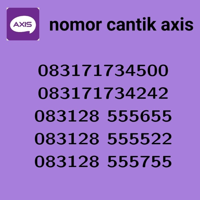 Nomor cantik axis ekor triple 777 888 999