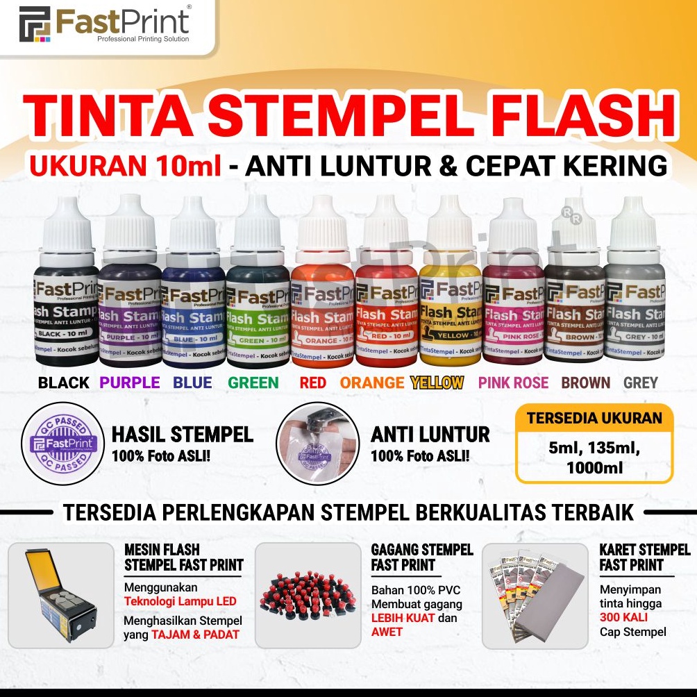 

[✲B88<] Fast Print Tinta Stempel Flash Ink 10 ML Musim Promo