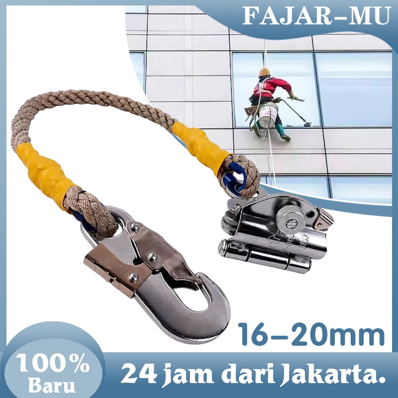 Rope Grab Vertical Fall Arrester Alat Panjat Tebing Alat Penahan Jatuh Rope Lanyard Auto Stop Rope G