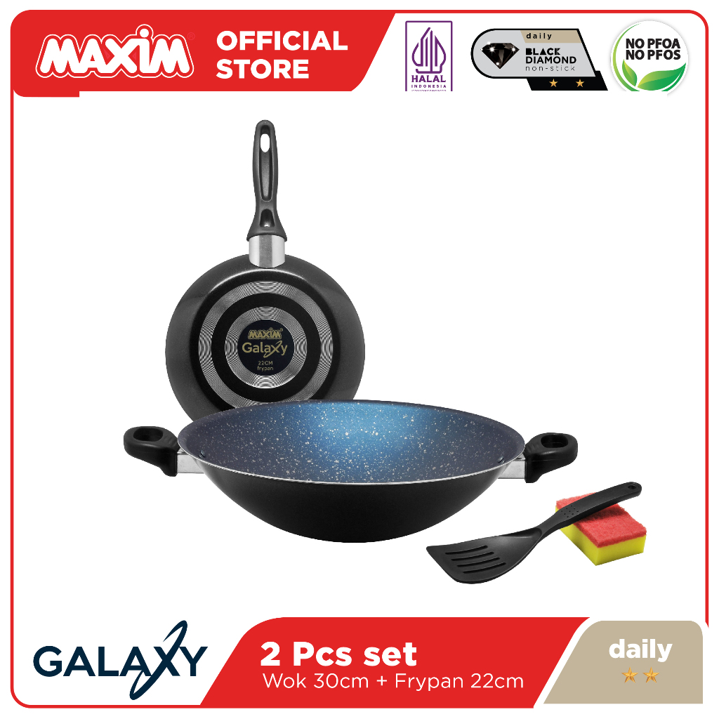 Maxim Galaxy 2pcs Set Wajan Teflon Anti Lengket