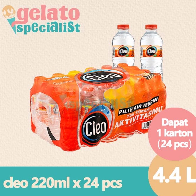 

➝ Cleo Mineral Water 220ml 1 pack isi 24pcs i9l78