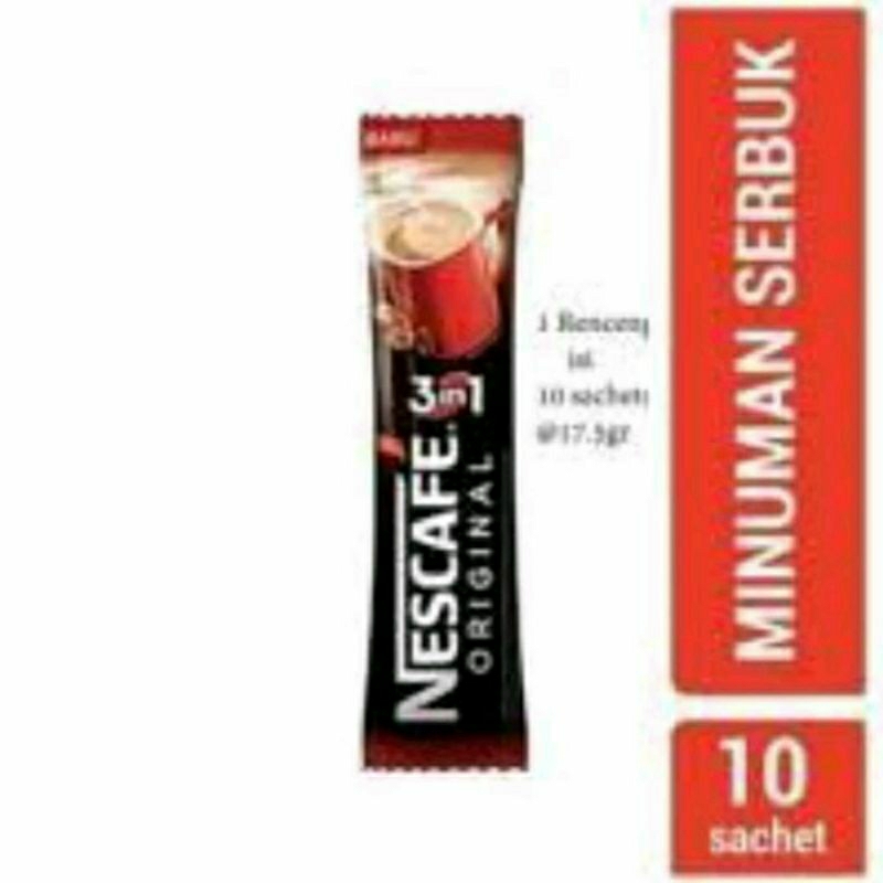 

Nescafe 3in1 Minuman Serbuk 1 Renteng isi 10 Sachet