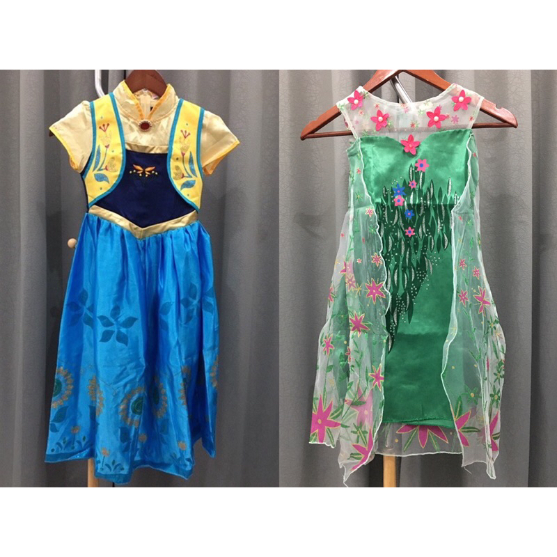 Baju kostum Princess Anna dan elsa (Frozen)usia an