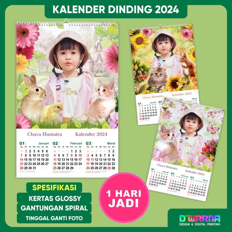 

Kalender Dinding Spiral, Tema Fantasi Cute Girl