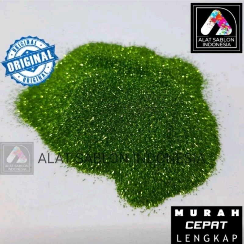 

LIME GREEN GLITTER BUBUK GLITER POWDER 1KG ALAT SABLON