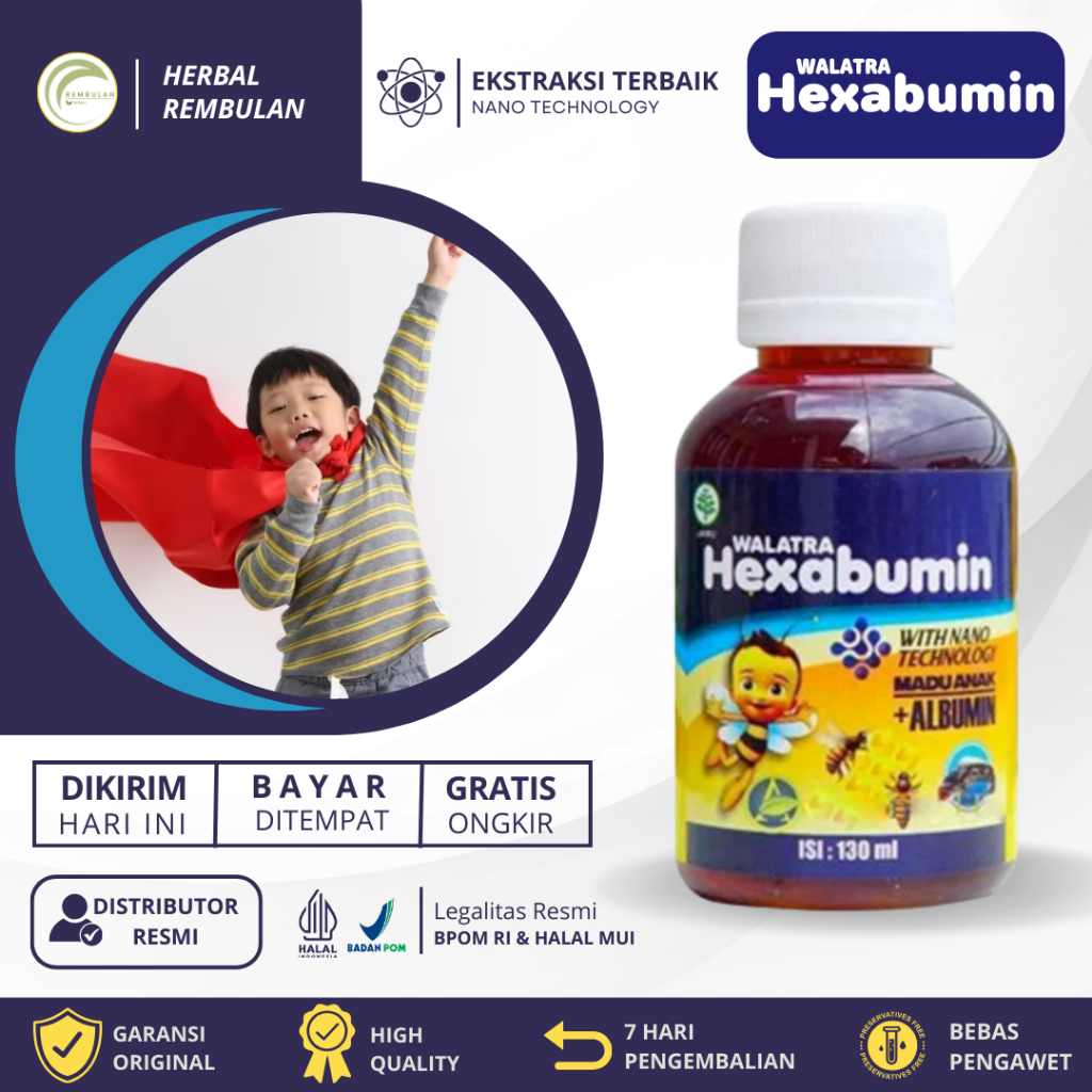 Walatra Hexabumin Multivitamin Daya Tahan Tubuh, Vitamin Kesehatan Anak Penambah Nafsu Makan, Obat D